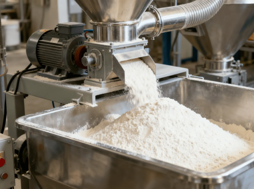 食品加工車間內(nèi)面粉、糖粉、香料